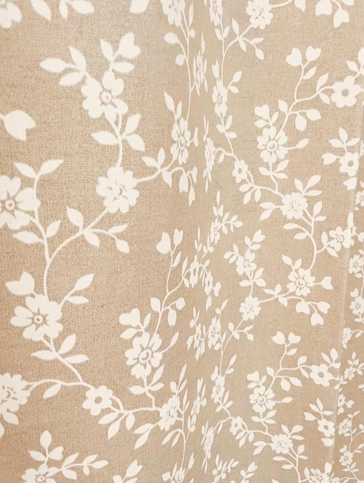 CORTINA DE BAÑO FLOR BEIGE