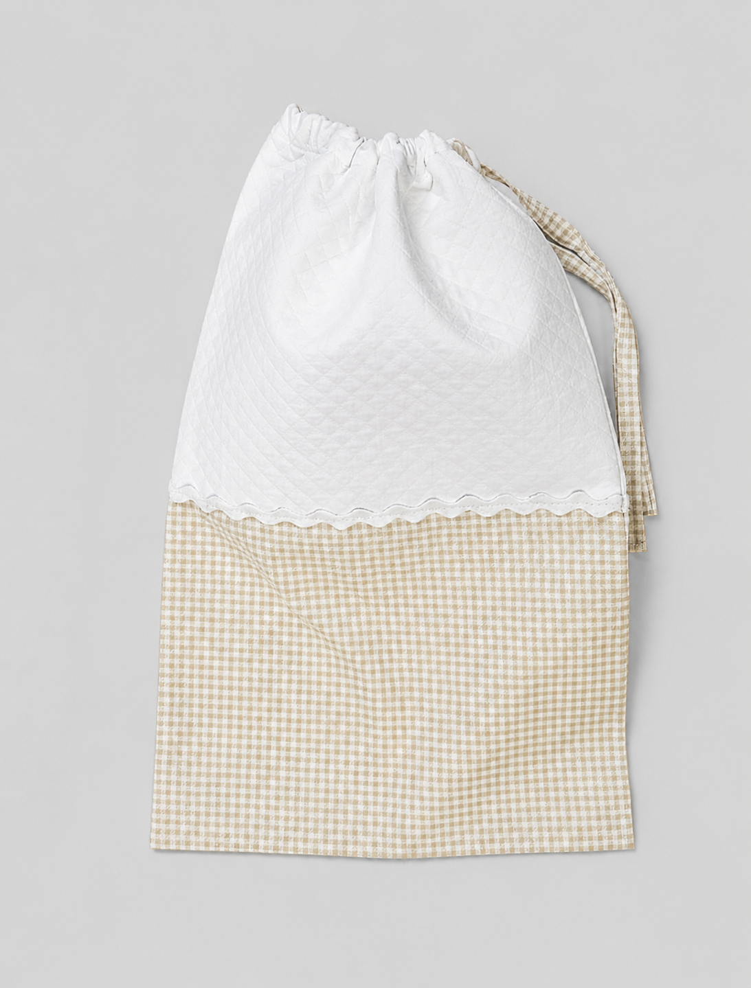 BOLSA GÉNERO CUADROS BEIGE