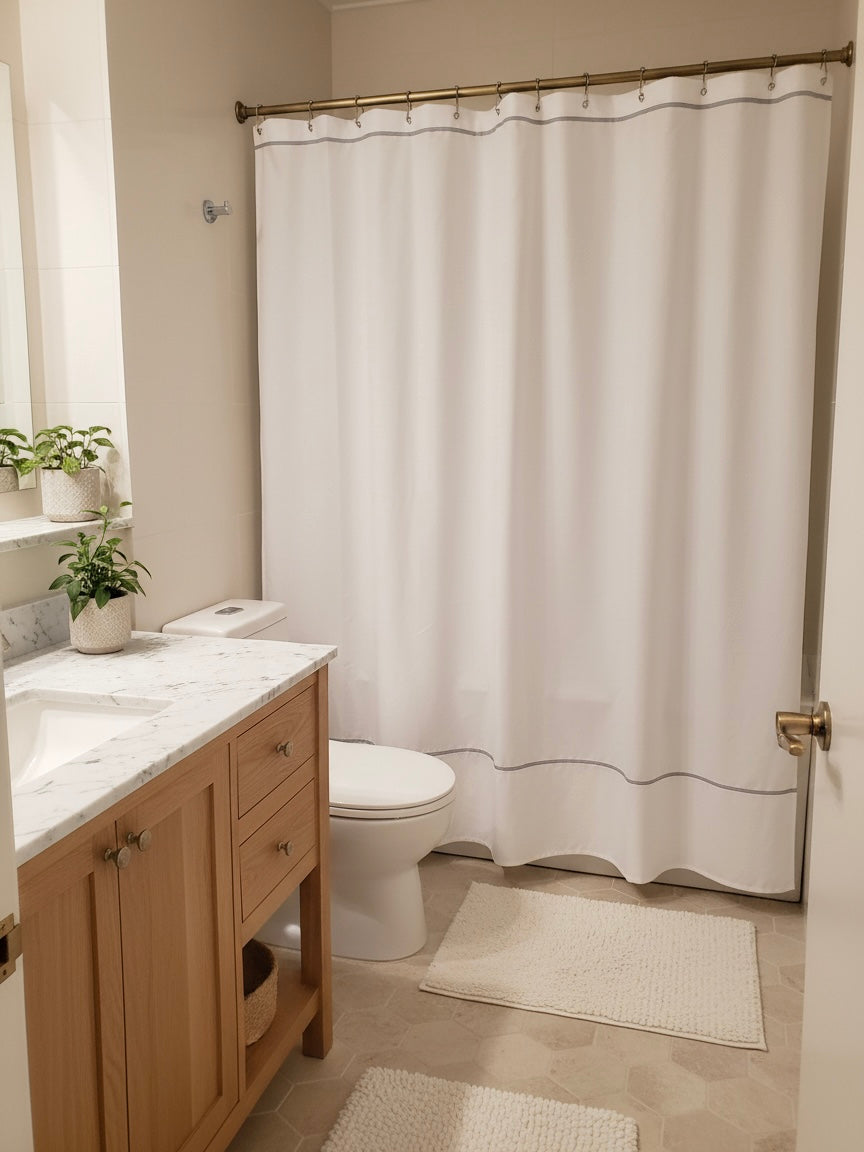 CORTINA DE BAÑO VIVO GRIS OSCURO