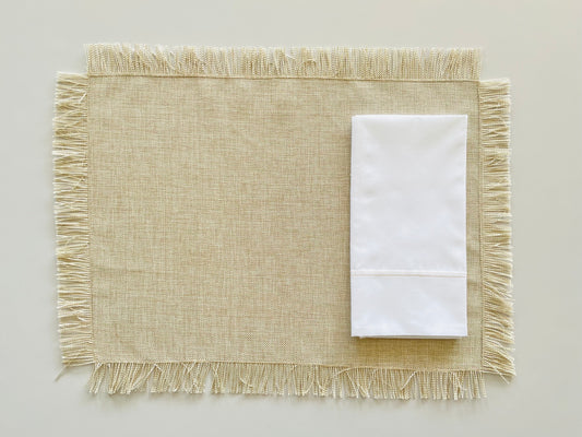 JUEGO INDIVIDUALES FLECOS BEIGE