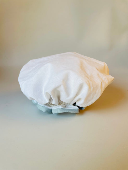 GORRA DE BAÑO LINO BLANCO GRIS