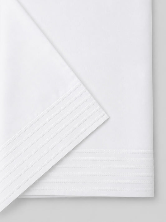 JUEGO DE SÁBANAS PESPUNTE RECTO BLANCO