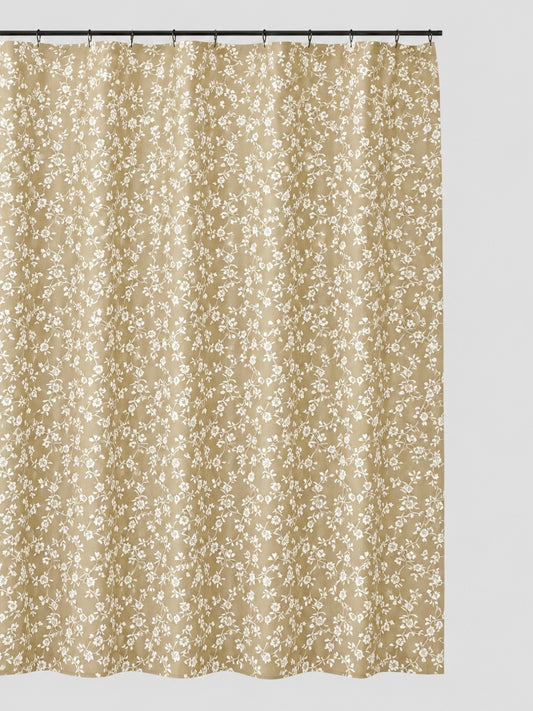 CORTINA DE BAÑO FLOR BEIGE