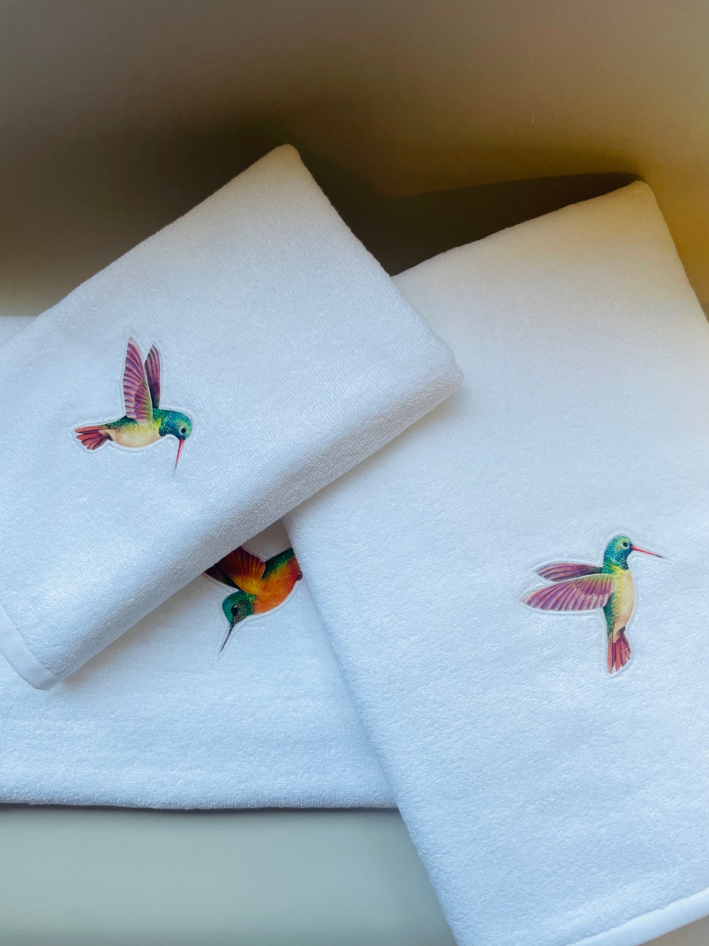 JUEGO DE TOALLAS COLIBRÍ