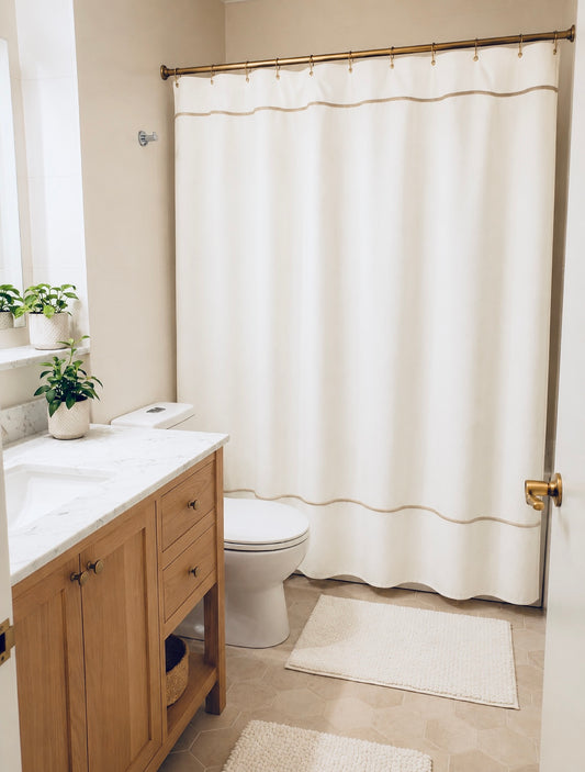 CORTINA DE BAÑO VIVO BEIGE