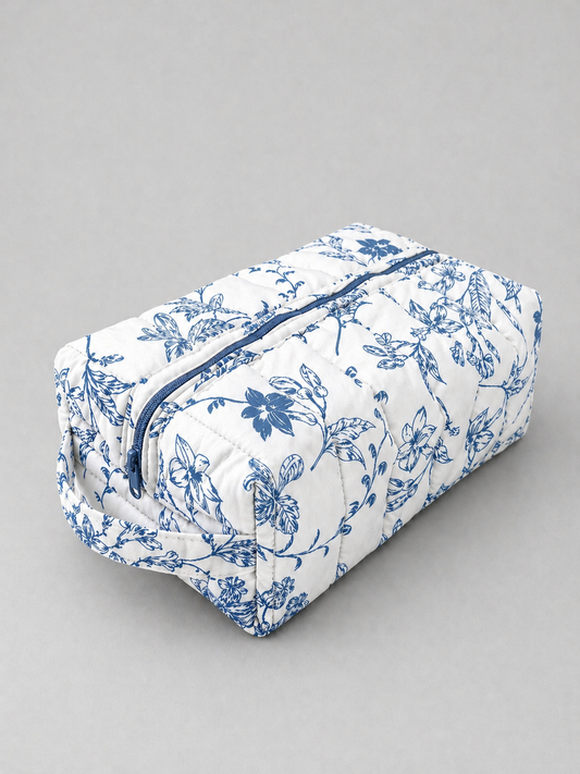 ESTUCHE-COSMETIQUERO FLOR AZUL
