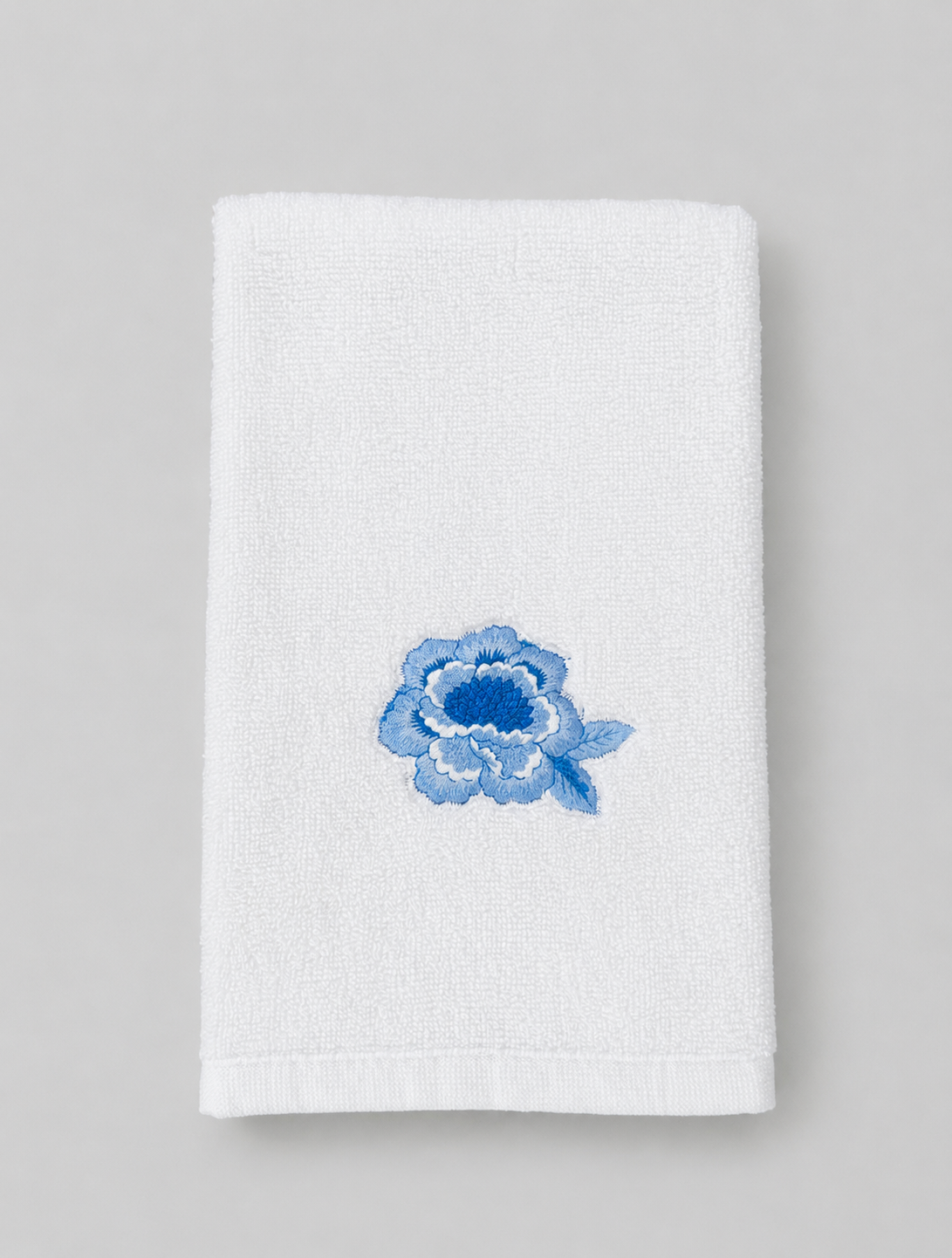 TOALLA VISITA FLOR AZUL