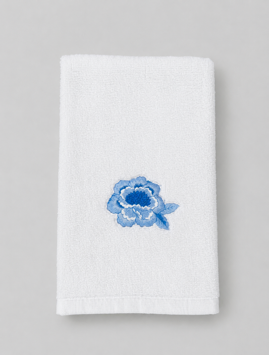 TOALLA VISITA FLOR AZUL