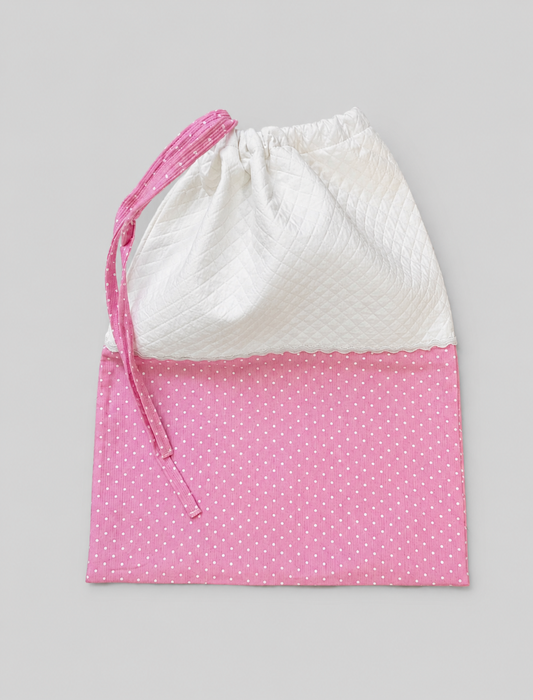 BOLSA GÉNERO PUNTOS ROSA FUERTE