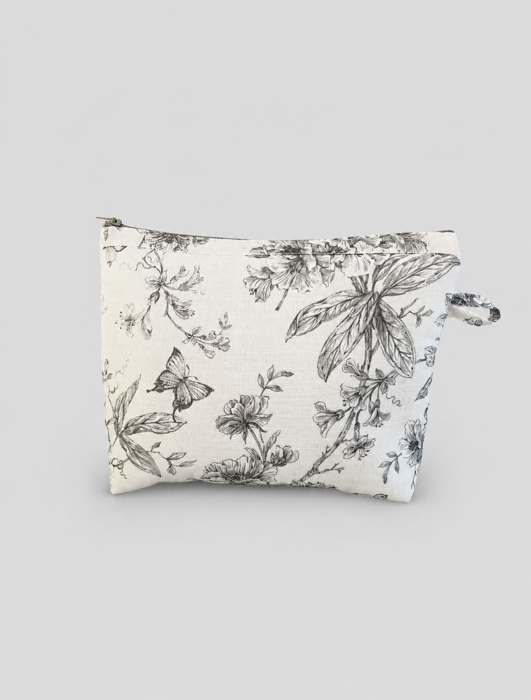 ESTUCHE-COSMETIQUERO FLOR GRIS