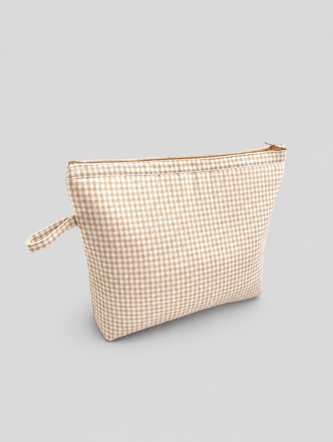 ESTUCHE-COSMETIQUERO CUADROS BEIGE