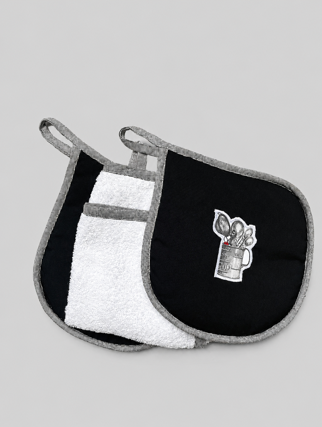 SET PAÑO DE COCINA CON TOMA OLLAS META