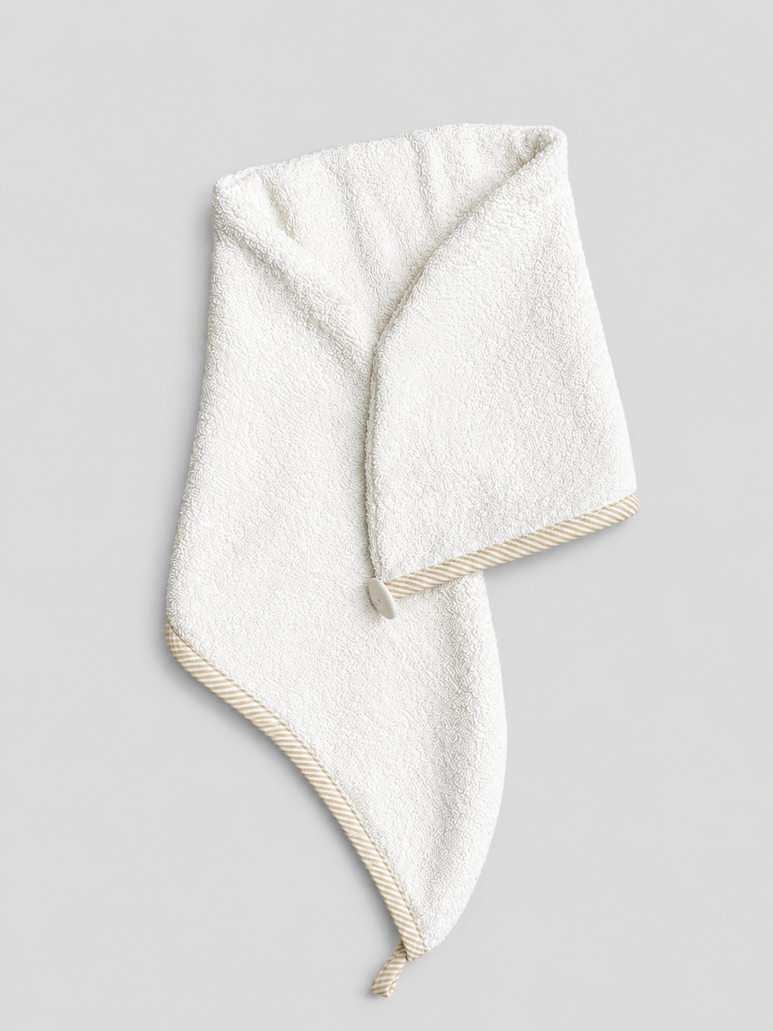 TOALLA PARA PELO RAYAS BEIGE