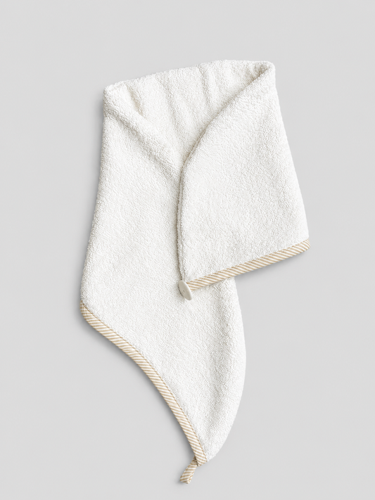 TOALLA PARA PELO RAYAS BEIGE