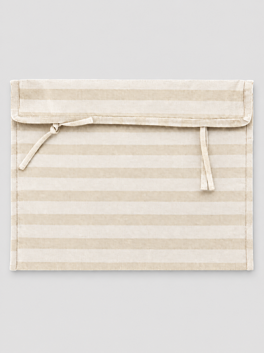 PORTA ROPA INTERIOR RAYAS BEIGE CLARO