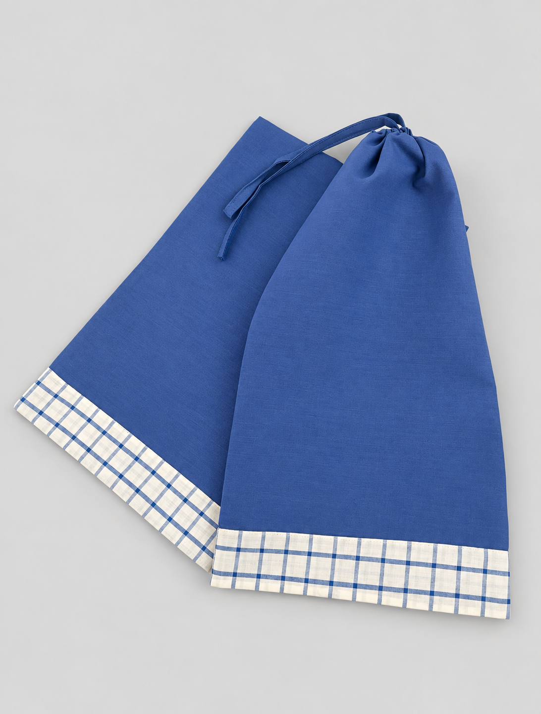PAR BOLSAS GÉNERO CUADROS AZUL